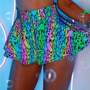 Iheartraves - Reflective mini skirt